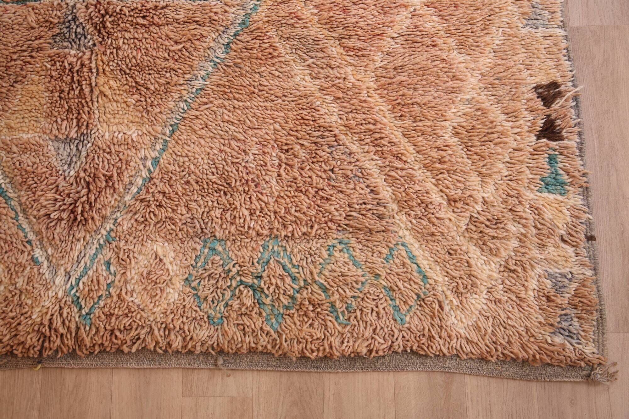 Terracotta Vintage Moroccan Rug 192 x 322 cm, Berber Handmade Wool Rug Boho