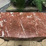 Louis XV style chest of drawers in wood and marble