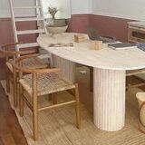 Calypso Oval Dining Table - Natural Travertine