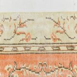 4x7 Peach & Beige Oriental Turkish Vintage Rug, 134x220Cm