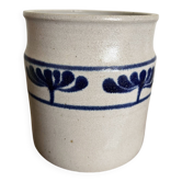 Pot grès ancien décor main Alsace