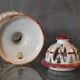 Tealight lamp foot with openwork earthenware decoration