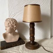 Wooden turned floor lamp, 1930s-40s.