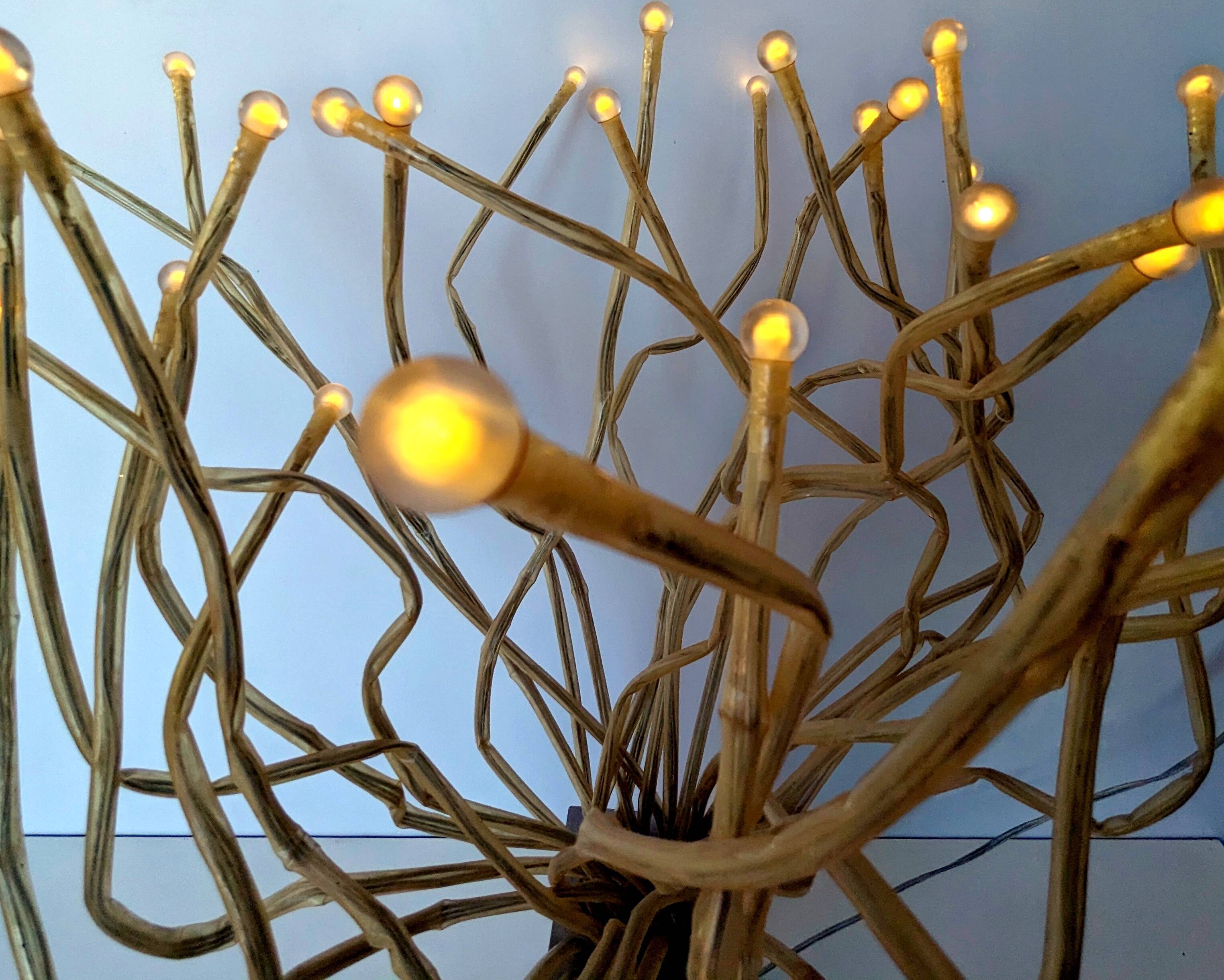 IKEA Stranne lamp - stainless steel & plastic tree 80's 90's - Octopus medusa lamp