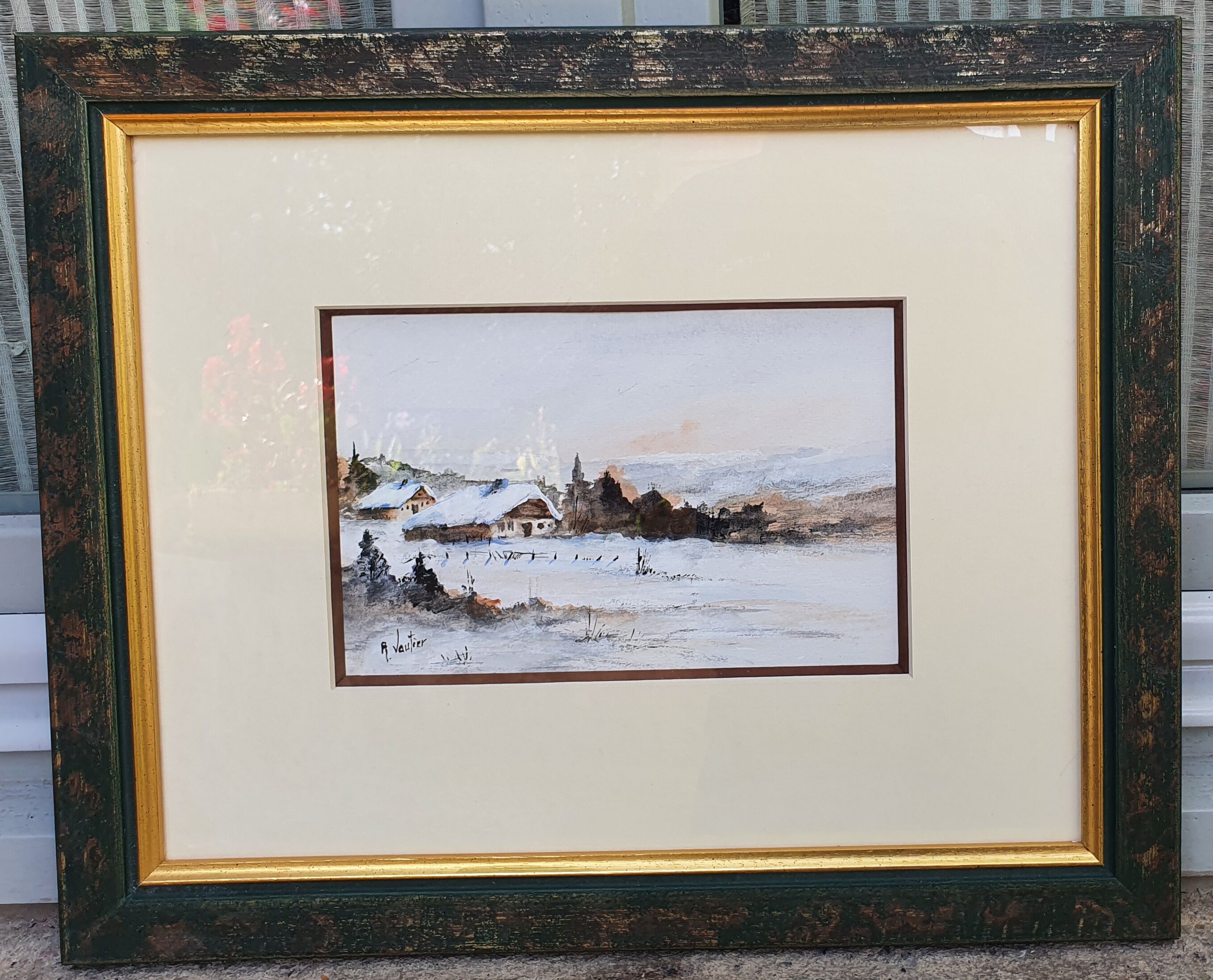 Beautiful watercolor signed a . vautier no. 2