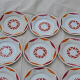 Series of 20 modernist plates Faïencerie de Castres