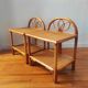 Pair of vintage rattan bedside tables - side tables