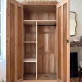 Art Deco style cabinet in raw wood, renovated