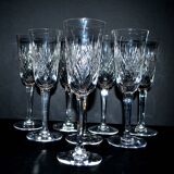 Set of 8 Junon champagne flutes in Lemberg crystal dlG Chantilly Saint-Louis
