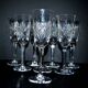 Set of 8 Junon champagne flutes in Lemberg crystal dlG Chantilly Saint-Louis