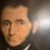 Tableau ancien, portrait de Louis Vallez (1807-1857) ,XIX siècle
