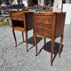 Pair of Louis XV style bedside tables in cherry wood.