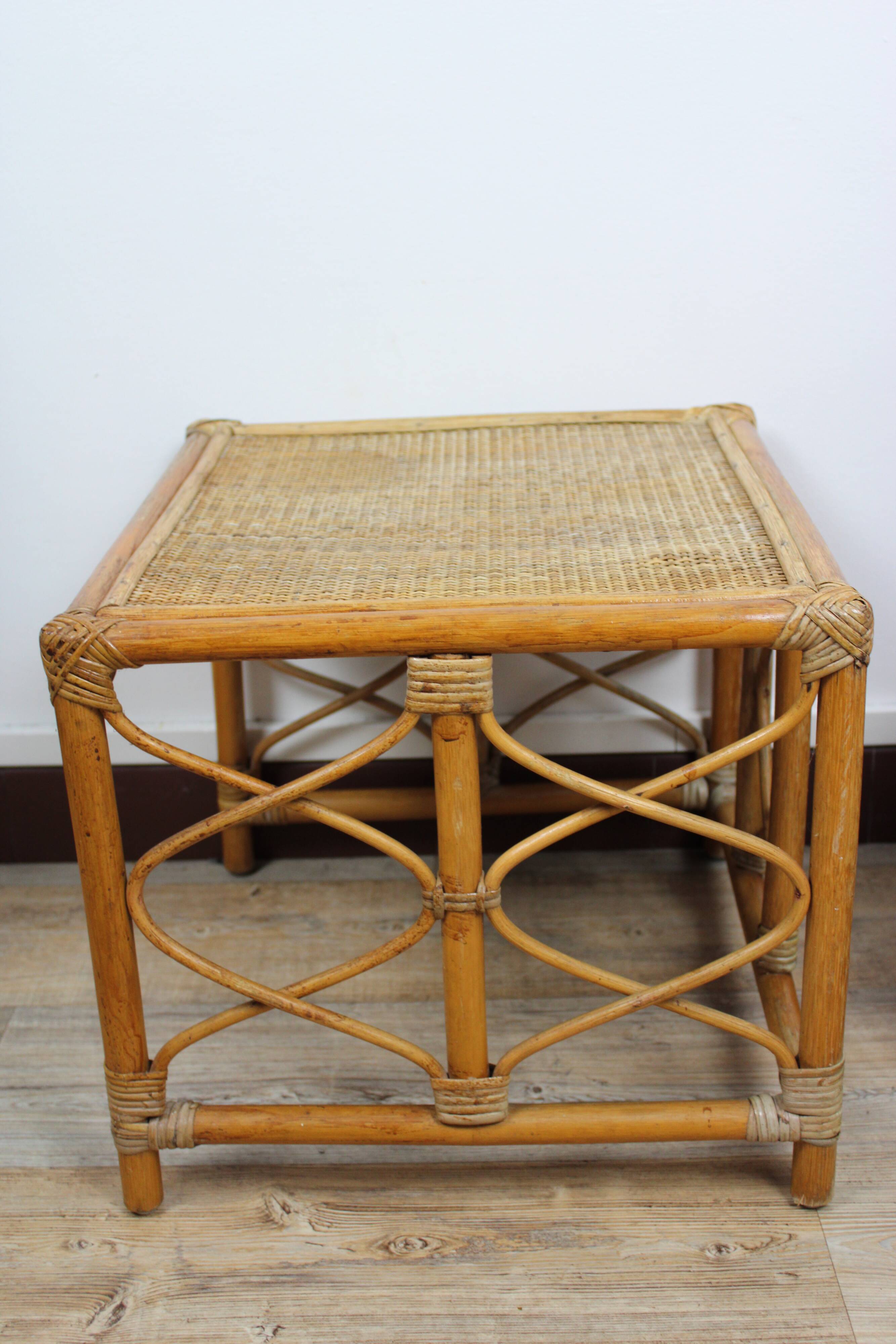 Rattan bedside table