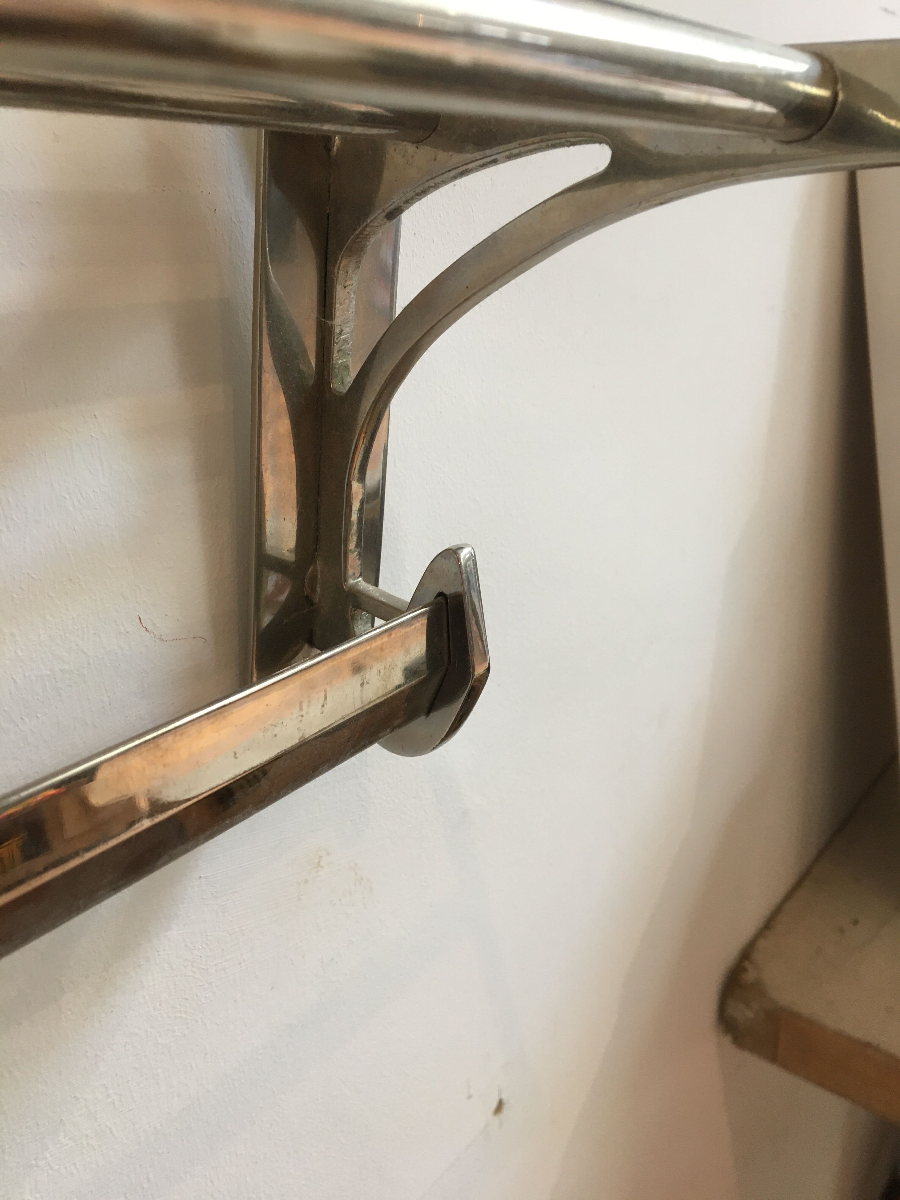 20s chrome wall coat rack