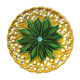 Art Nouveau open dabbling plate, Schramberg: Muguet yellow background
