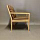 Fauteuil en cuir design scandinave Bernt Petersen 1960