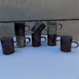 set of 8 stoneware coffee cups