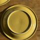 Set of 3 large flat green Italian plates D28.5