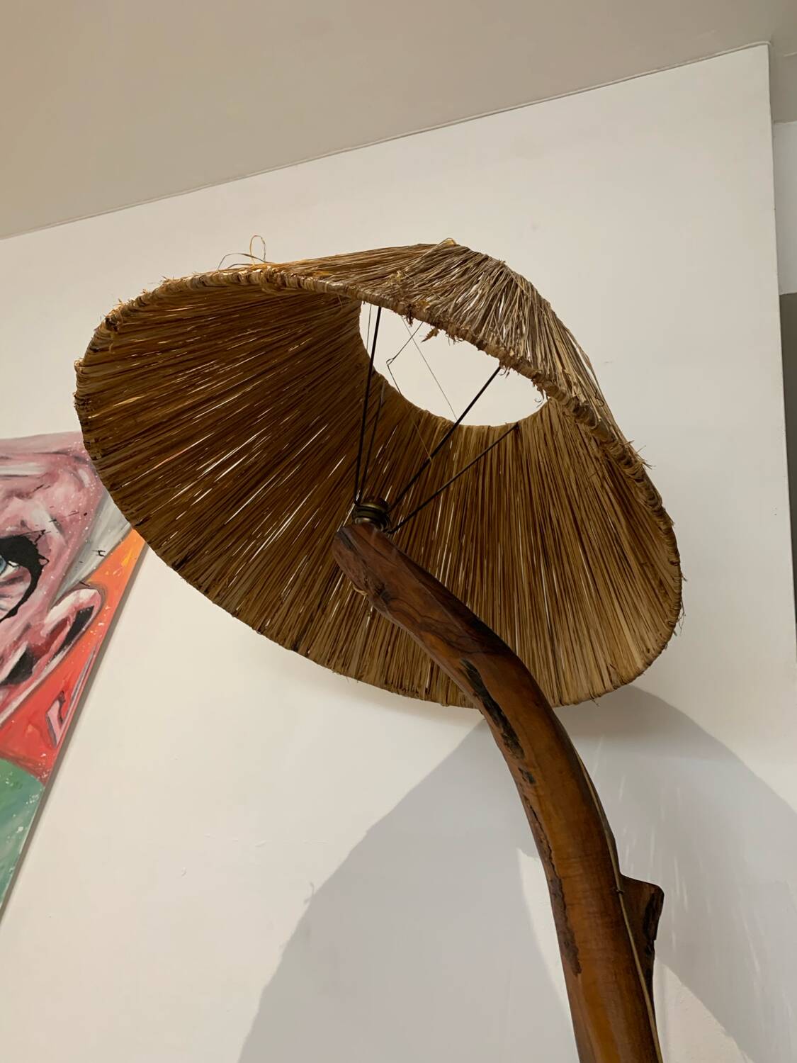 Liseuse Bois Vintage Corde Vallauris circa 1960