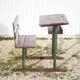 Vintage desk, wooden and metal children's desk, school desk