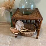 Rattan side table