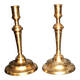 Set of 2 antique hand-chiselled gilded bronze candlesticks – Pair of 18th-century candle holders.