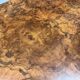 Table basse vintage en bois de loupe, 1970