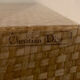 Cache pot Christian Dior en rotin et altuglas