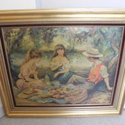 old painting reproduction Marcel Dyf vintage deco repro painting 1960