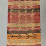 Vintage Turkish Mini Kilim 85x55 cm Wool Small Kelim Runner, shabby Chic