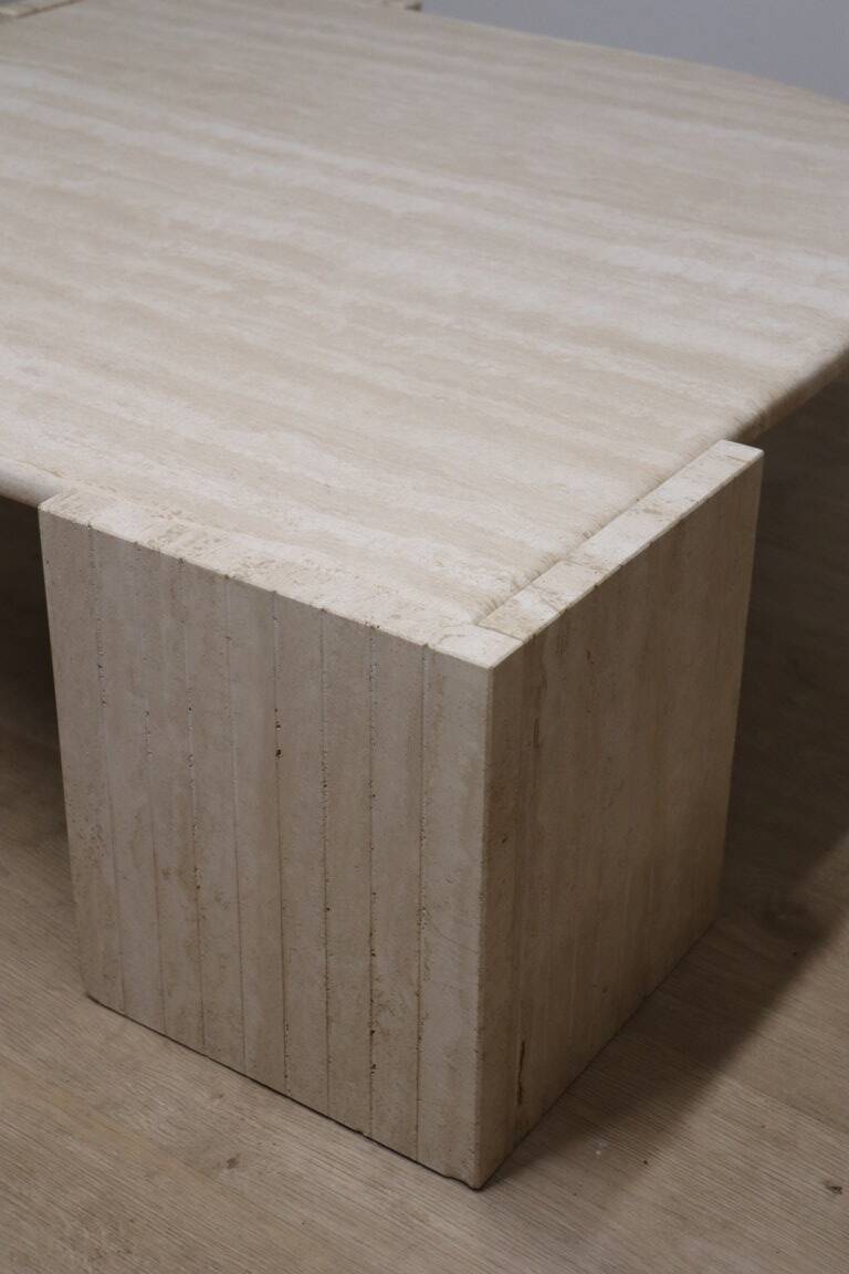 Travertine coffee table, 1980