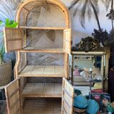 Vintage rattan bookcase