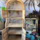Vintage rattan bookcase