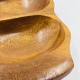 Segmented wooden plateau carved from exotic wood, Asia, 1970s.