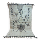 Tapis Berbère 250x150 cm - Motifs Géométriques Noir et Gris