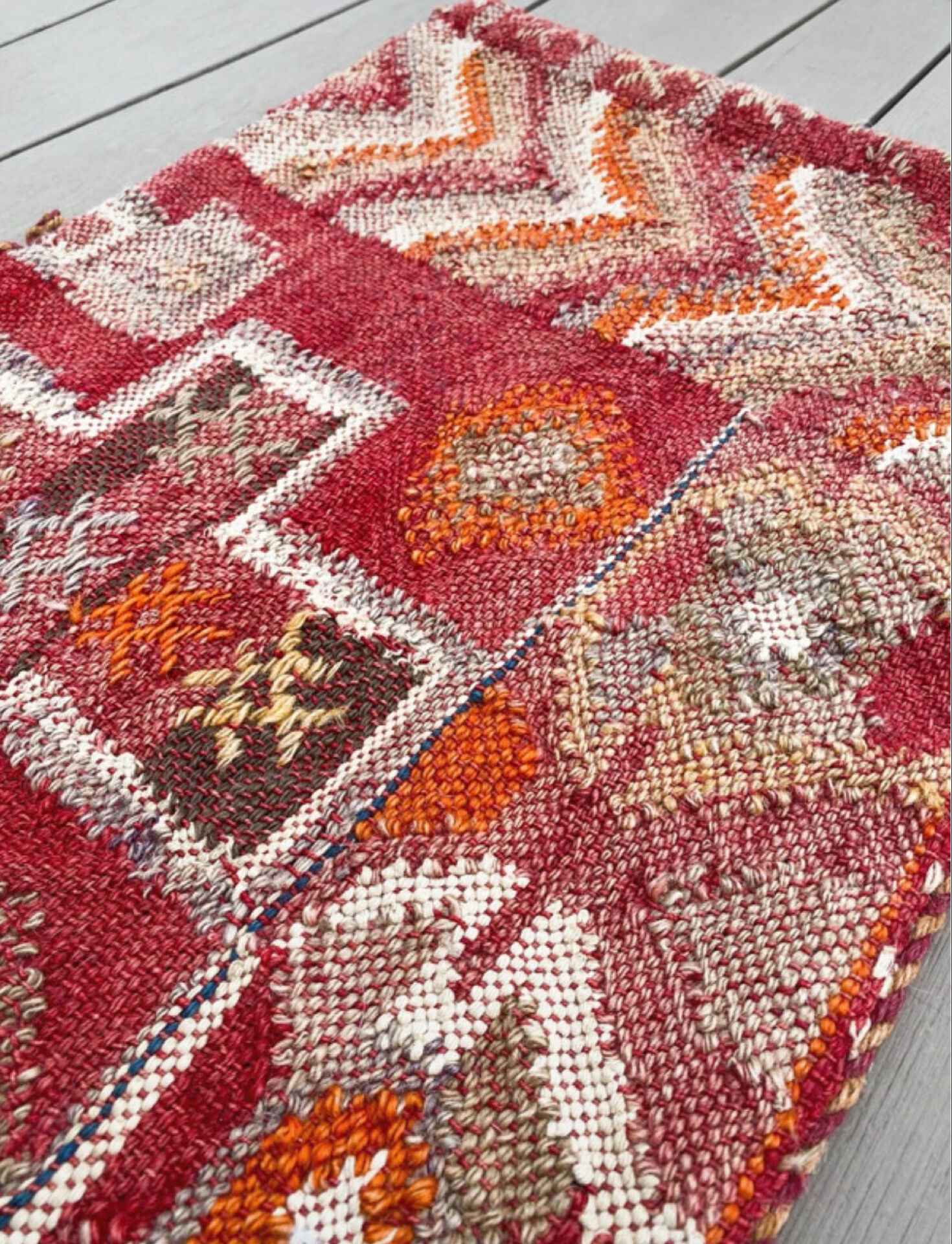 Berber cushion cover, ancient weaving Zanafi/Glaoua, unique piece.