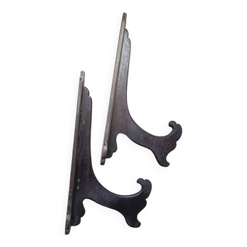 Patère ancienne en bois noirci