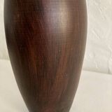 Ceramic vase painted brown (wood effect), elongated model