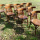 Lot of 11 vintage curved wooden bistro chairs
