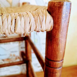 Braided straw stool