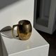 Indian mug in engraved gold metal with floral patterns H11