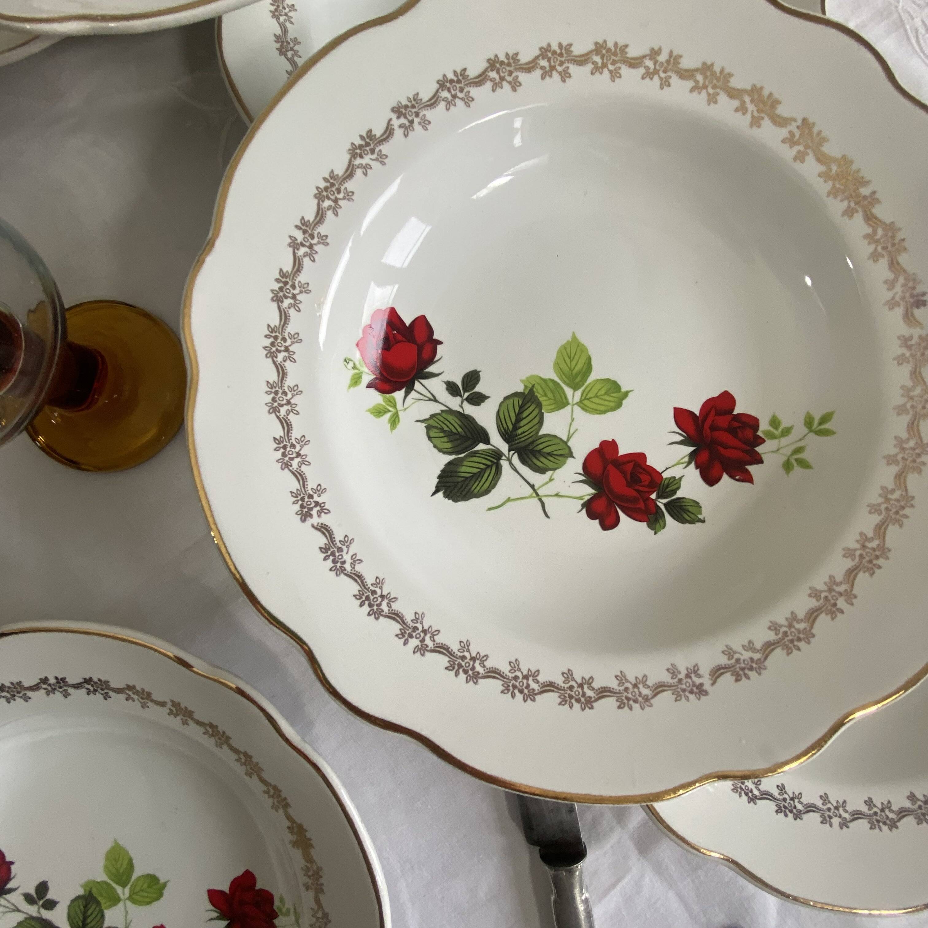6 assiettes creuses faïence ancienne manufacture française de Sarreguemines