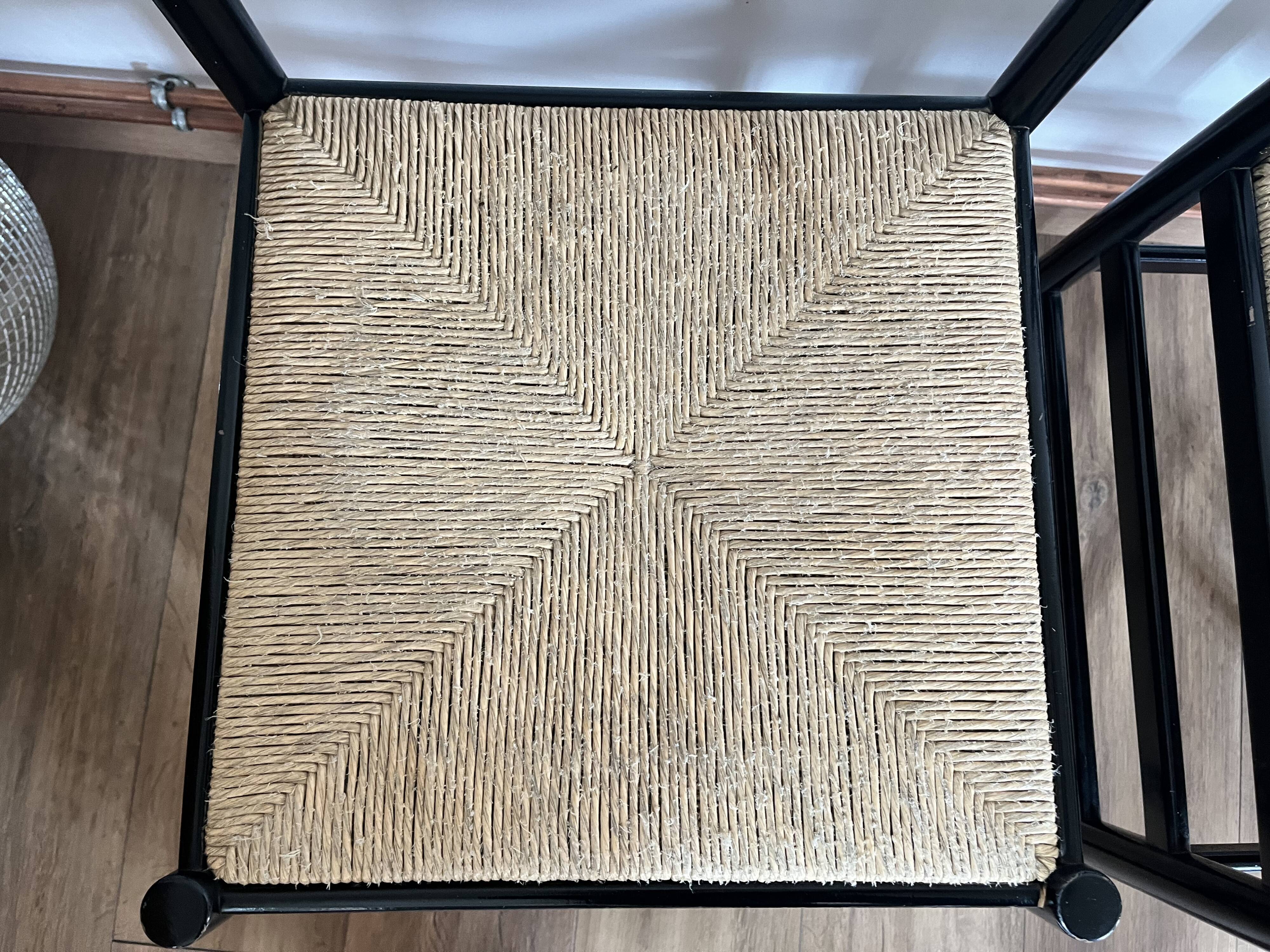 Set of 4 Italian black chairs 1970s