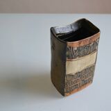 Brutalist stoneware vase by Louis Hudson circa 1950-1970