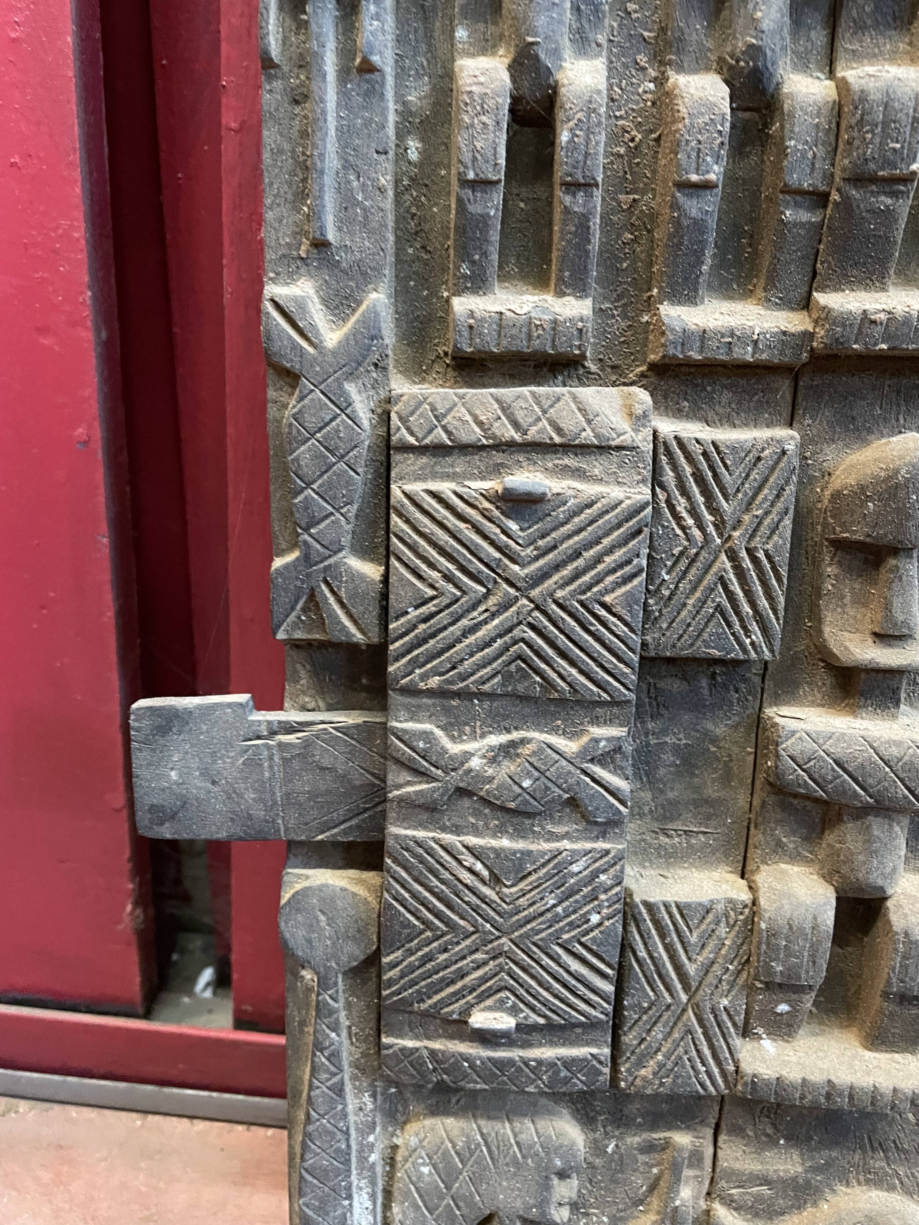 Mali, former Dogon attic shutter with its lock.