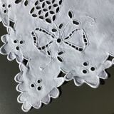 Tablecloth monogram LF square English embroidery