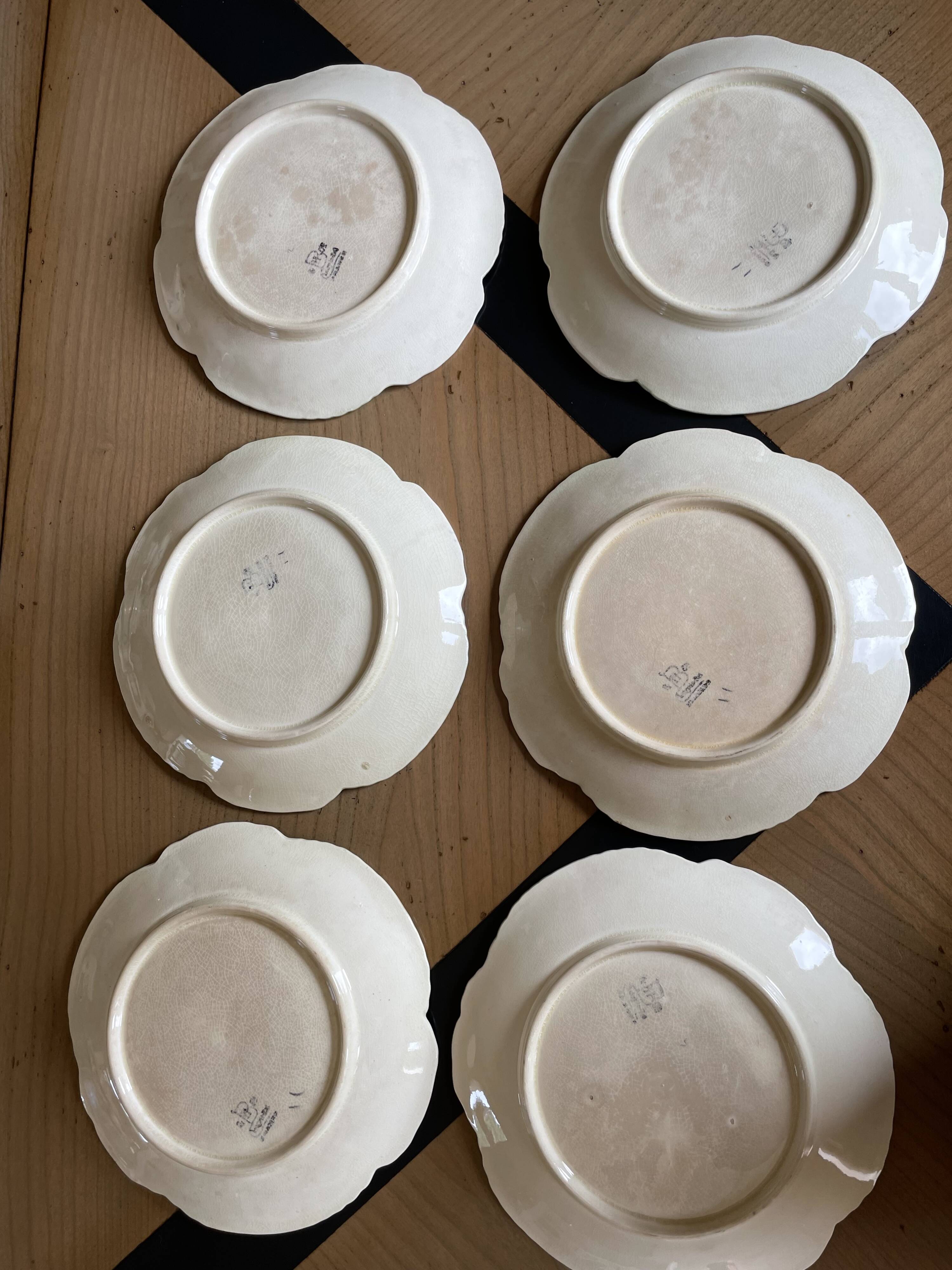 Set of 6 dessert plates in earthenware