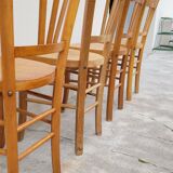 Series of 4 chairs of bistrot restaurant old 1950
