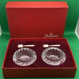 Baccarat crystal salt and pepper shakers in their box