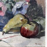 Table 1900 "Anemones and Fruits" signed J. Uhli